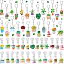 Landical 50 Pcs Heart Keychain Bulk Acrylic Pink and Red Key Ring Gifts Keychain with Tassels for Valentine's Day