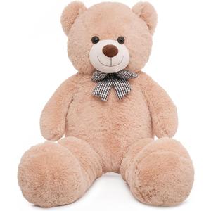 47 inch Big Giant Teddy Bear Stuffed Animals Plush Toys Gift for Kids Girls | Light Brown Soft Cute Huge Hug Plushies Life Size Bear Toy for Children Girlfriend Valentine Christmas Birthday Baby Shower