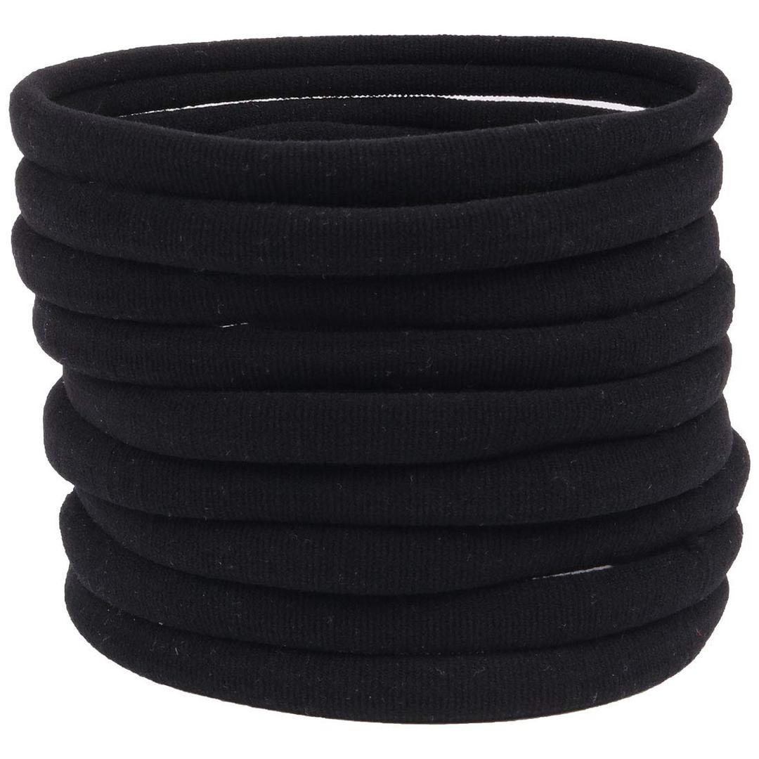 XIMA 40 Pack Black DIY Nylon Headbands, Baby And Newborn Ealstic Hair Bands for Baby Girls Hair Accessories(Black-40pcs)