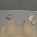No Underwire Sheer Mesh V-Neck Bra Lace Soft Support Comfort Bra for Women Everyday T-Shirt Bralette (34D, Beige)