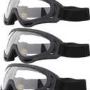 Ski Goggles, 3 Pack Snow Goggles for Men, Women, Kids & Youth, UV400 Protection for Skiing & Snowboarding (One Size, 3 Pieces Transparent)