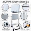 1 Pcs Hamper Stand with Step-on Foot Pedal and Self-closing Lid, Laundry Room Storage, Metal Frame, Holds 30-33 Gallon Capacity Bags for Dorm, Hotel, Home (Bags Not Included), 17.7 X 19.7 X 38.6 Inches
