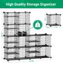 Wire Cube Storage Organizer, 12 Cubes Converted into 14 Cubes, Sturdy Metal Grids Storage Shelf Closet Shelving Units and Storage, Shelves for Bedroom LIvingroom Office