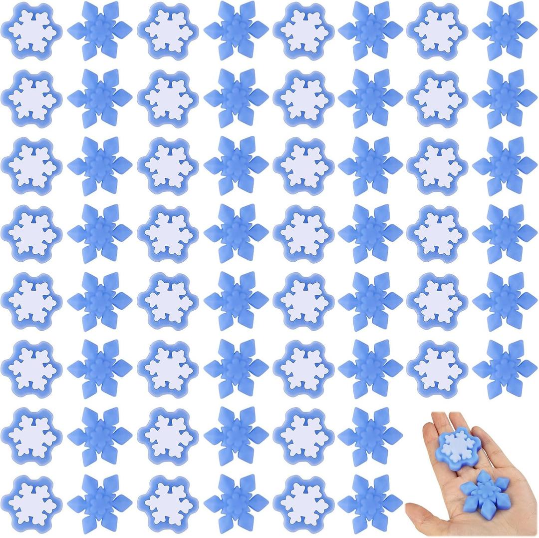 60Pcs Christmas Snowflake Fidget Toys Winter Fidget Toy Winter Stress Relief Toys for Christmas Decorations Xmas Party Favors