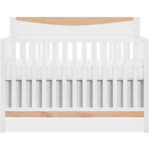 Dream On Me Emerson 5-in-1 Convertible Full-Size Baby Crib in White & Vintage Oak, GreenGuard Gold & JPMA, Converts to Toddler, Day, & Full-Size Bed, Non-Toxic Paint, Safe Sleep Environment, 54.8"L x 29"W x 42"H