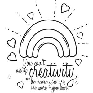 Children You Cant Use Up Creativity Uplifting Quote Wall Decal Decoration The More You Use The More You Have Cute Rainbow Mini Hearts Lasts Years and Easily Removable - Size: 36 in(W) x 40 in(H)