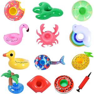 Drink Floaties 13 Pack Pool Drink Floats Inflatable Drink Holder Floating Drink Holder Pool Accessories for Adults with Pump