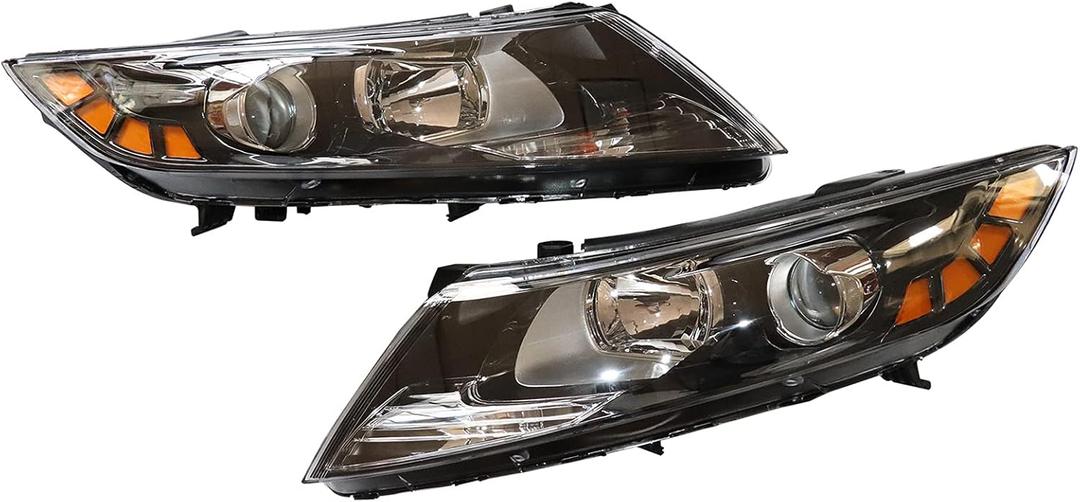 Pack Of 1, Front LED Headlight Assembly Compatible Left+Right Side Driver & Passenger Head Lights Direct Replacement Headlamps Perfect Match Car Assy Set for 2011 2012 2013 Kia Optima