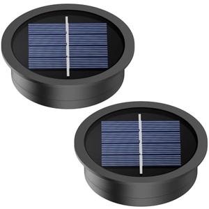 2 Pack Replacement Solar Light Parts(Top Size 2.76 inches, Bottom Size 2.36 inches),7 Lumens Warm White LED Waterproof Solar Light Replacement Top Kit for Outdoor DIY Hanging Lanterns