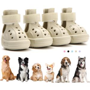 Dog Boots for Hot Pavement & Snow, Waterproof Non-Slip Dog Shoes with Reflective Straps, Adjustable Pet Booties for Small to Large Dogs, Outdoor Paw Protection, 4Pcs (Size 8: (2.56"  3.15") (W  L))