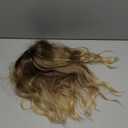 Wavy Long Ombre Blonde Wigs with Bangs for Women Medium Middle Length Blond Wig Synthetic with Water Wave Fringe Women's Heat Resistant Hair Wig for Daily Party Use (16inch)