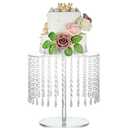 SeaISee Acrylic Cake Stand, Round Crystal Cake Stands, Acrylic Crystal Chandelier Cake Holder Cupcakes Serving Plate for Wedding Birthday Party Table Decoration (Large)