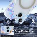 LSL Designed for iPhone 15 Case [Drop Protection/Compatible with Magsafe] Cute Flower Magnetic Phone Case for Women Girly TPU Bumper Floral Cover Purple