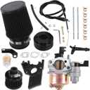 Carburetor carb Air Filter adapter Jet Kit High Performance Upgraded replacement for Coleman CT200U CT200U-EX BT200X GX160 Predator 212cc 196cc 6.5hp Engine Mini Bike Go Kart Racing Black