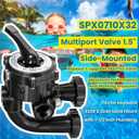 Replacement for Hayward Vari-Flo Valve SPX0710X32 Side Mount Multiport Valve Rebuild Kit for S200 and S240 Series Pool and Spa Sand Filter 1.5 Inch Ports, 5 Inch Centerline, 6 Position (Black)