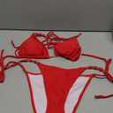Swimall Women's Thong Bikini Set Sexy String High Cut Triangle Swimsuit Two Piece Brazilian Bathing Suit, Medium