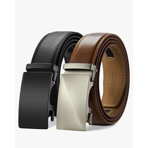 CHAOREN Leather Ratchet Belt Men 2 Pack - Customizable Fit, Effortless Style (35mm), Size 42" to 48"