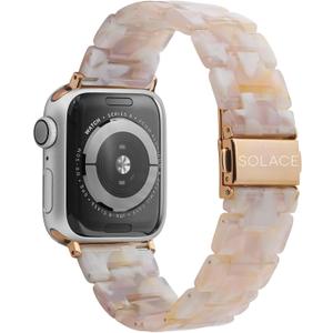 Solace Bands Lightweight Perma Watch Band - Universal Fit for Apple Watch Bands for Women & Men, iWatch Bands for 38mm 40mm 41mm 42mm 44mm 45mm 49mm Ultra, SE, Series 11 10 9 8 7 6 5-1 (Matte Solid)