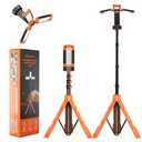 Saker Portable Camping Light with Stand 12000mAh 73.2" Rechargeable Work Light 3200 Lumen Camp Lanterns with Bag for Garage, Outdoor Work, Emergency Power Outages, Fishing LD10 Orange