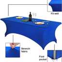 FORLIFE 2Pack Spandex Table Covers for 8ft Rectangular Tables, Fitted Tablecloth, Stretch Patio Table Cover for Wedding, Banquet, Party (Royal)