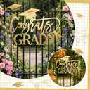Geetery Large Graduation Metal Grad Sign Decor 30.3 x 19.7 inches 2026 Gard Photo Booth Prop Graduation Party Backdrop for Front Door Outdoor Indoor Wall College Graduate Party (Congrats Grad,Gold)