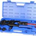 iCrimp F1807 PEX Crimper, Copper Pipe Crimping Tool Kit with 3/8'', 1/2'', 3/4'', 1'' Quick Change Jaws, PEX Tubing Cutter, Go/No-Go Gauge, Copper Ring PEX Removal Tool Included, 16" PEX Crimper 