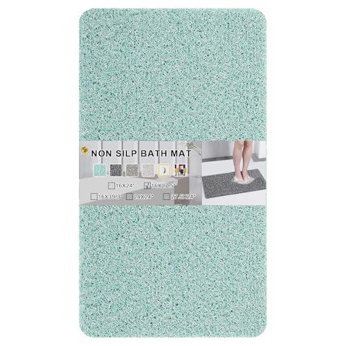 Non Slip Bathtub Mat, Anti Slip Bath Mat 0.6" Extra Thick, Quick Dry Bath Tub Anti Slip Shower Mat, Loofah Non-Slip Bath Mat for Tub Bathroom Pool Kitchen Entryway Home Hotel (Blue 16x27)