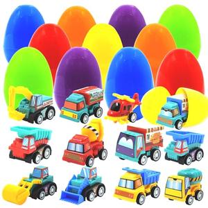 CLAPET 12 PCS Easter Egg Fillers with Pull Back Car, Prefilled Easter Toys Gifts for 3-8 Year Old Boys Girls Kids Toddlers, Party Favors Classroom Prize Supplies