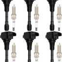 ECCPP UF617 6 ignition coils with 6 iridium Spark Plugs for Nissan for Infiniti 370Z G37 M37 Q50 Q60 Q70 QX50 QX70 V6 3.7L 22448-EY00A UF617