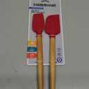 Farberware 5216385 Professional Heat Resistant Silicone Spatula with Wood Handle-Safe for Non-Stick Cookware, Set of 2, Red