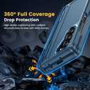 Caka for Samsung Galaxy Z Fold 6 Case [Thinner S Pen Holder] [Hidden Kickstand] [Hinge Protection] [Screen Protector] Shockproof Hard Phone Cover with Anti-Slip Textured for Fold6 - Privacy Blue