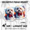 3 x Bichon Frise Magnet 4 Inch 2-Pack Dog  Strong Vinyl Decorative Animal Magnets for Fridge Locker Kitchen Office  Cute Fun Aesthetic Cool Durable & Long-Lasting Souvenir ID44999