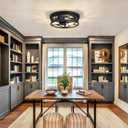ZHU YAN 13 inch Farmhouse Ceiling Light Fixture,3-Light Hallway Light Fixtures Ceiling,Black Flush Mount Ceiling Light,Light Fixture Ceiling Mount for Kitchen Hallway Entryway,E26 Base1 Pack