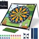 6.5ft6.5ft Large Golf Chipping Dart Game with 20 Colorful Sticky Balls, Indoor Outdoor Golf Practice Net for Adults & Families, Portable Golf Target Game for Backyard, Party (Green)