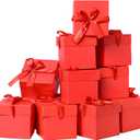 12 Pcs Squared Gift Boxes with Lids, Red Kraft Gift Boxes for Birthday, Christmas,  Anniversary, Valentine's Day(6x6x6 Inch) Red