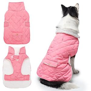 ORZECHKO Dog Winter Coat - Windproof Fleece Warm Thick Dog Jacket Clothes for Cold Weather - Pink Pet Vest Coat Outfits for Small Medium Large Dogs - Indoor & Outdoor Use (S-XXL)