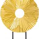 Minimalist Round Statue Above Cabinet Decor Kitchen, Modern Decorative Sculpture Home Decorations for Living Room Coffee Table, Office Decor Items, Center Pieces Decoration (Gold)