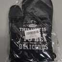 Funny Women Men Cooking and Baking BBQ Kitchen Gadgets with Heat Resistant Silicone Non-Slip, This Sxxt is Going to be Delicious Oven Mitts Set of 2, Gifts for Bake Lover Mom Dad Friends Chef