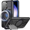 for Samsung Galaxy S23 Case[Built-in Camera Cover Kickstand][Compatible with MagSafe][Military Drop Protection][Dual Layer Design] Heavy Duty Rugged Shockproof for S23 Case,Midnight Black