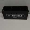 Kitchen Utensil Holder for Countertop, Extra Large Organizers and Storage - Wooden Farmhouse Decor and Utensil Crock for Kitchen Counter, Rustic Countertop Organizer for Cooking Tools(Black)