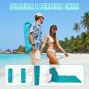 #WEJOY Double Beach Lounge Chair, Collapse Folding Lightweight Mat, Portable Ground Beach Chairs with Padded Seat & Stepless Backrest for Beach Sand Outdoor