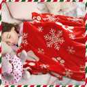 Christmas Animal Blanket Cute Dog Paws Flannel Blanket Red Snowflake Soft Blanket for Dog Lovers Bedding, 50" x 60"