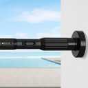 Tension Curtain Rod Heavy Duty Curtain Rods No Drilling Adjustable Rod for Window Patio, Holds 56 lbs, Rust Resistant, 1.26" Diameter (Black, 41" to 86")