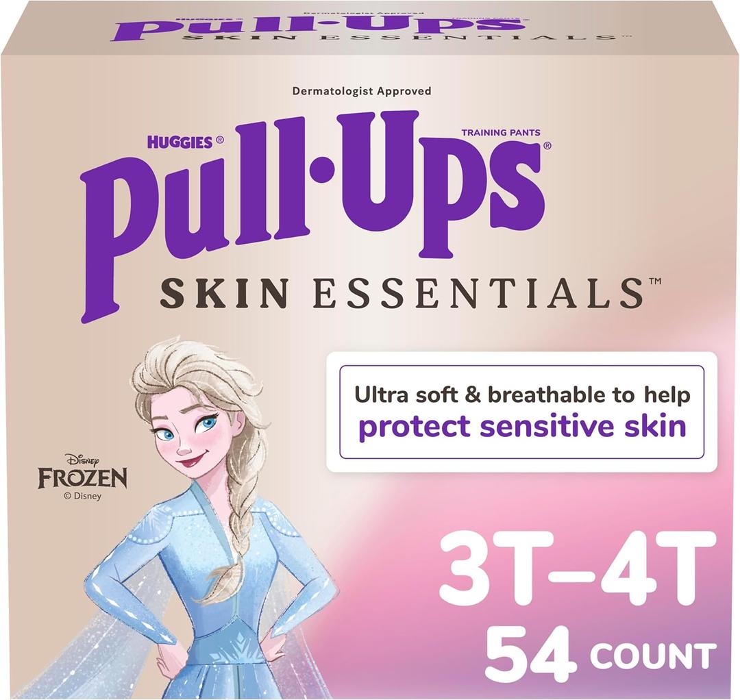 Pull-Ups Girls' Skin Essentials Potty Training Pants, Training Underwear, 3T-4T (32-40 lbs), 54 Ct