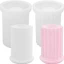 2 PCS Jar Resin Molds Silicone Jars Molds Jewelry Storage Box Epoxy Resins Casting Mold Pen Holder Bottle Jar Moulds Candle Vessels Unique Concrete Cement Casting Craft for DIY Resin Home Decoration