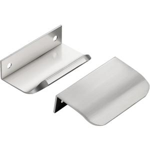 Ravinte Hardware 6 Pack Silver Cabinet Handles, 3 Inch (76mm) Finger Edge Pulls, 2 Inch Hole Center, Finger Pulls for Cabinets