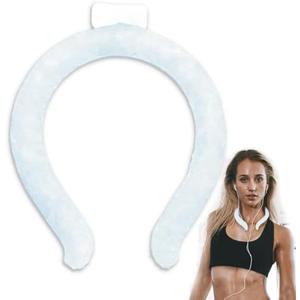 Portable Ice Ring, Neck Cooling Tube, Wearable Cooling Neck Cooler, Reusable Cooling Artifact Suitable for Hot Weather, Indoor and Outdoor Workers, Summer Parades and Celebrations (Transparent).2 packs