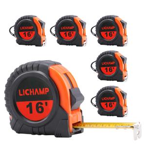 LICHAMP Tape Measure 16 ft, 6 Pack Bulk Easy Read Measuring Tape Retractable with Fractions 1/8, Measurement Tapes 16-Foot by 3/4-Inch LICHAMP Tape Measure 16 ft, 6 Pack Bulk Easy Read Measuring Tape Retractable with Fractions 1/8, Measurement Tapes 16-Foot by 3/4-Inch