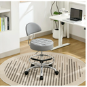 FIRAVOE Drafting Stool with Back (Swivel Chair with Quiet Wheels) (Adjustable Height 20-27 inch) Rolling Office Swivel Stool (Gray)