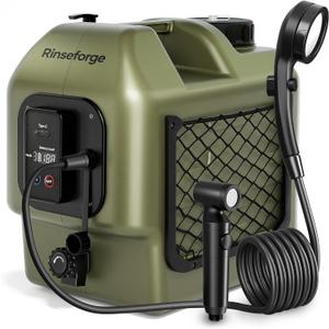 Portable Shower for Camping Leak-Proof Electric Cordless Power Camp Shower Pressure Washer with Water Tank 5 Gallon Outdoor for Garden Pet, Max 8 Hours Working & Installation-Free